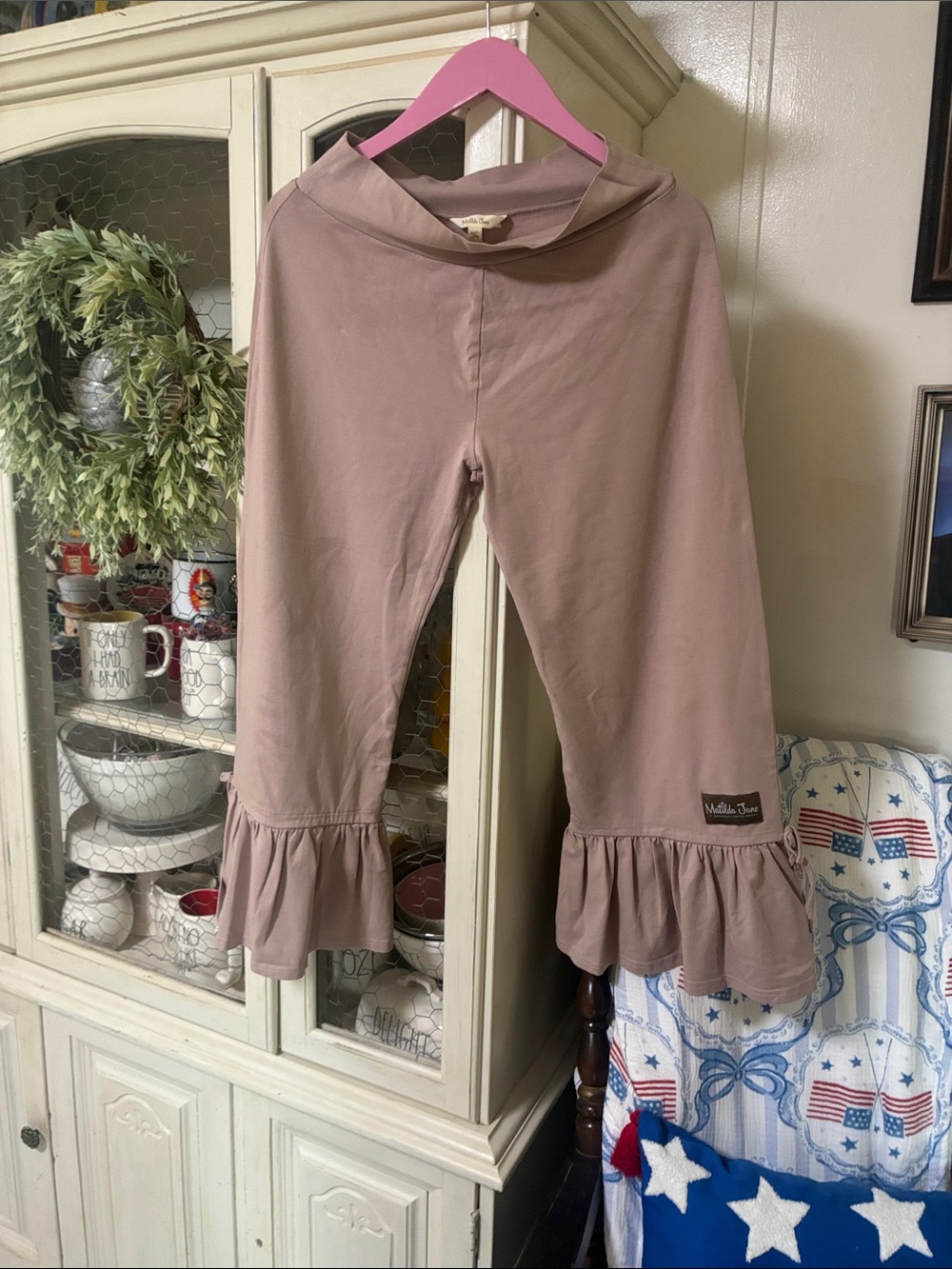 Matilda Jane Dusty Mauve Ruffle Hem Girls' Leggings